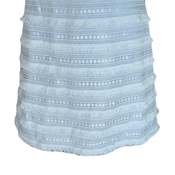 J. Crew Light Blue Fringe Crochet Lace Mini Skirt - 4 - Picture 5 of 14